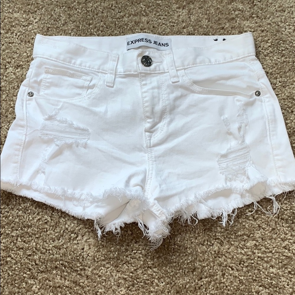 White Express Jean Shorts